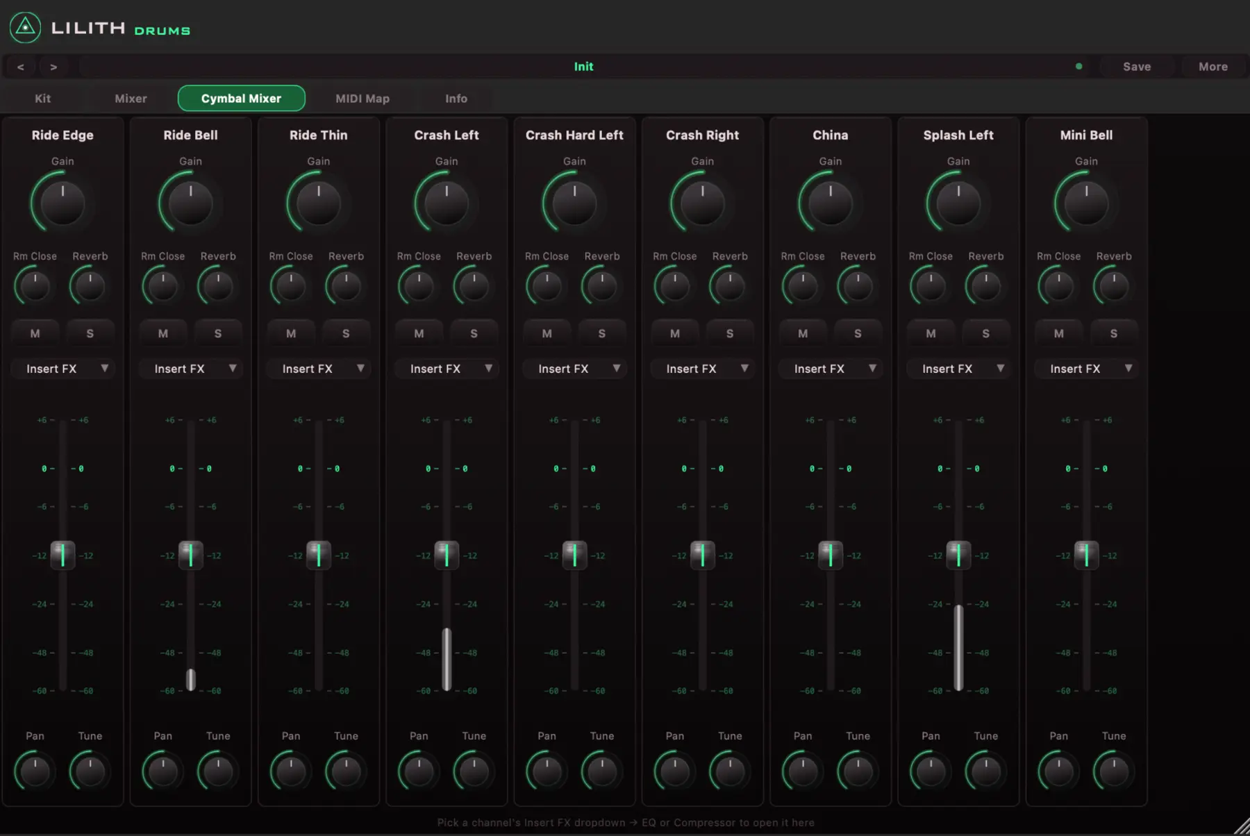 LILITH DRUMS: Independent cymbal mixer